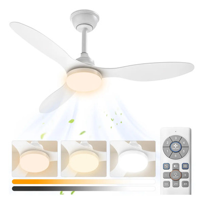 Ventilador De Techo Moderno 42 Pulgadas Con Luz Led 21w Y Control Remoto, 3 Aspas, Silencioso, 3cct + 6 Velocidades Para Interiores\u002Fexteriores | Envío gratis