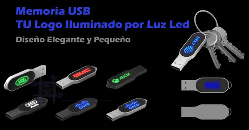 Iluminada Memoria Usb 16gb + Luz Led Logo Grabado Mayo.reo