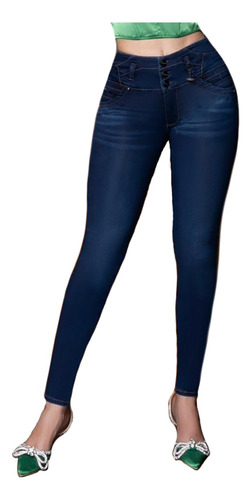 Jeans Mujer Pantalón Colombiano Mezclilla Strech Push Up P45