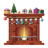 2 Adhesivo Navideño Para Pared De Chimenea, Adhesivo