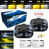 Par Faros De Led Lupa 6 Mode 2 Color 28000lm Para Auto,moto