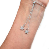 Pulsera Doble Estrellita Con Cubic De Plata 925