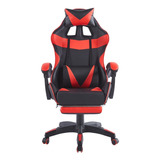 Cadeira Pc Gamer Giratória Ergonômica Couro Com Descanso