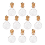 Shi 10pcs Mini Botellas Colgantes Cuadrada Vidrio Tapón De