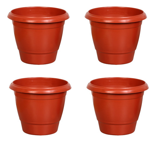 4 Vasos P/ Plantas Hortas Jardinagem 21,5l Polipropileno