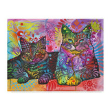 Cuadro 2 Gatos Por Dean Russo, 14x19 Pulgadas