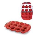 Forma Para Cupcake Petit Gateau Empada Silicone 12 Cavidades