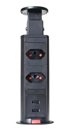 Torre Multiplug Retrátil 2 Tomadas E 2 Usb Embutir