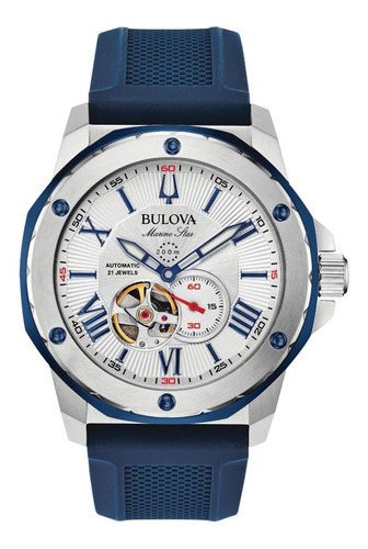 Reloj Bulova Automático Para Hombre Marine Star  98a225 Full