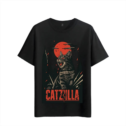 Tshirt Muscle Freaks Catzilla Estilo Gato Monstruo Terrible
