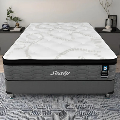 Colchon Fritz King Size + Box Sealy Posturepedic. Color Gris Oscuro | Meses sin interés