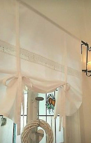 Divinas Cortinas Estilo Romana Con Puntilla