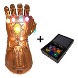 Manopla Do Infinito Thanos Luz Led + Baú Pedras Avengers