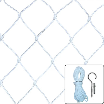 Kit Completo Rede Tela De Proteção Janelas Gatos 1,30 X 2,10 Cor Preta