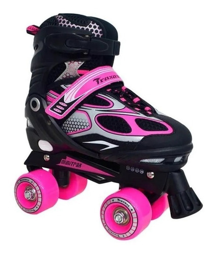 Patins Traxart Mini Trax Rosa - Regulável - Infanto Juvenil