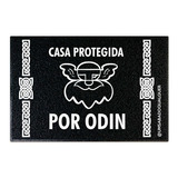 Tapete Capacho - Casa Protegida Por Odin Cor Preto Desenho Do Tecido Capusq007