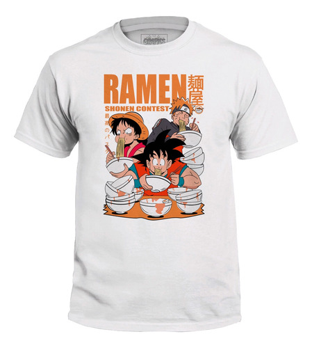 Playera Ramen Heroes Goku Luffy Naruto Comida Humor Gp
