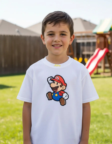 Playera Niño Mario Paper Super Bros Juegos Killroy