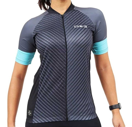 Camisa De Ciclismo Dx-3 Feminina Fusion Uv 50+ -chumbo