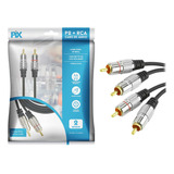 Cabo 2x2 Rca Metal 2 Metros - Pix