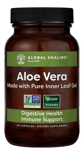 Global Healing Aloe Vera 60caps - Unidad a $4365