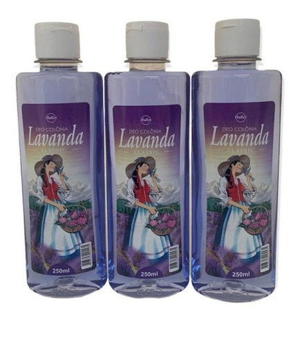 Kit Contendo 3 Deo-colonia Lavanda Halley Original 250 Ml