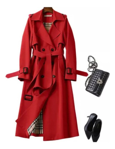 O Novo Trench Coat Elegante De Abotoamento Duplo Feminino