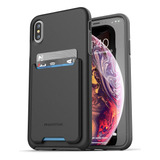 Funda Para iPhone XS Max, Negro/tarjetero/delgada