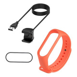 Cable Cargador Para Xiaomi Mi Band 4 + Correa Lisa Y Mica