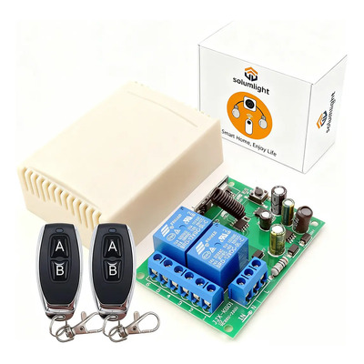 Zxwo 433mhz Interruptor De Control Remoto Inalámbrico Universal Ac 110v 127v 220v 230v 10a 2ch Receptor De Relé Y 2 Transmisores, Para Puerta De Garaje, Cortina Eléctrica, Luz | Meses sin interés