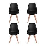 Silla Nórdica (pack 4) Eames Vintage Negras / Nordik