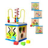 Cubo Laberinto Didáctico Montessori 5 Actividades Motriz