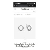 Brinco Pandora Signature Logo Pequenas Zirconias Original 