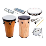 Kit Completo Instrumentos Samba Rebolo + Timba + Tamborim 