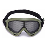 Óculos De Segurança Tático Com Grade Metálica Airsoft Cor Verde