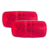 2 Plafones Laterales Con 16 Leds Luz Roja 12-24 V Tunelight