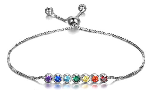 Pulseras De Chakras De Plata De Ley 7 Chakras Para Mujeres .