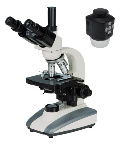 Microscópio Biológico Trinocular Câmera De Foco Manual Hdmi