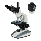 Microscópio Biológico Trinocular Câmera De Foco Manual Hdmi