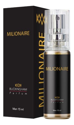 Perfume Masculino Milionaire 15ml Buckingham Parfums Com 40% De Óleo De Essência Homem Rico E Elegante 