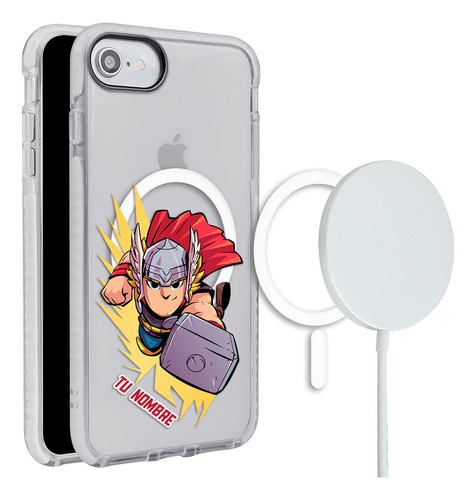 Funda Para iPhone Magsafe Marvel Thor  Con Tu Nombre