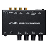 Anleon Stereo Line Mixer Four Channel Mixer, Micro Xlr Rca .