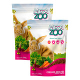 Kit 2 Unidades - Ração Para Coelhos Ornamentais Megazoo 500g