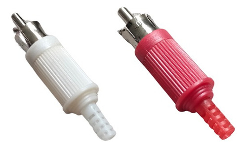 Kit 10 Plugs Rca Plástico - 5 Brancos E 5 Vermelhos
