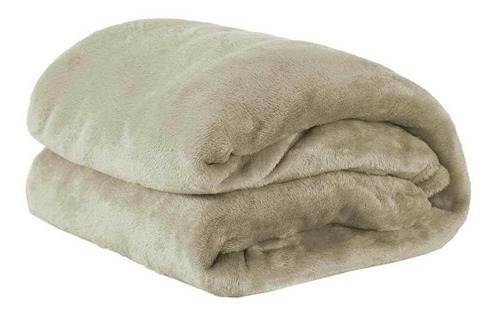 Cobertor Manta Solteiro Quente Macia 2,20x1,80 Microfibra Cor Cáqui
