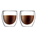 X2 Taza Vaso Espreso 150ml Vidrio Doble Pared Cafe Capuchino