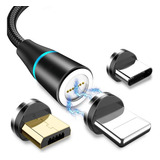 Carregador Magnético Usb 3 Em 1 Para iPhone Samsung Motorola