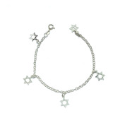 Pulsera Estrella De David Plata Fina 925