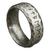 Anillo Runas Vikingo Nórdico Amuleto En Acero Inoxidable