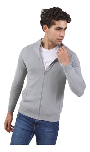 Campera Hombre Bravo Jeans Tejida Gris T. S Al 2xl